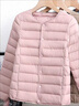 棉服女士内胆秋冬新款修身保暖圆领内穿小棉袄轻薄短款棉衣外套女 粉色 标准颜色 2XL 建议体重115-125斤 卡码拍大 实拍图