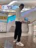 C.MATK休闲裤子男夏秋季新款运动裤男宽松束脚裤百搭棉质透气冰丝长裤男 黑色-B 常规 XL 实拍图