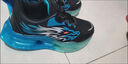 李宁热男童运动鞋防滑秋冬季皮面加绒儿童运动鞋中童男孩跑步鞋女童男女 8002黑蓝 33 码内长21cm 实拍图