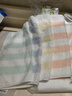 内野（UCHINO）无捻清新条纹纯棉方巾4条装小毛巾吸水儿童洗脸毛巾 蓝绿粉黄 实拍图