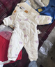 童泰新生婴儿衣服连体衣夹棉秋冬季0-6月初生宝宝纯棉加厚哈衣爬服 紫色花朵 59cm (建议1-3个月身高55-60cm) 实拍图
