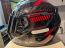 HNJ摩托车头盔男女全盔新3C国标认证四季通用越野机车A1夏季头盔 黑红脉冲（标配透明片)+黑镜片 均码 实拍图