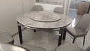 丰舍 餐桌 可变圆桌伸缩折叠实木岩板餐桌椅组合现代轻奢餐桌餐厅饭桌 黑灰色-意大利灰岩板-101皮椅 【1.35米】 一桌6椅 实拍图