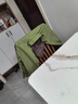 茵曼（INMAN）通勤百搭长袖白衬衫女法式气质宽松别致开衫衬衣 复古绿 L 实拍图