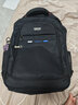 袋鼠双肩包男士背包大容量行李旅游包学生书包女初中商务笔记本电脑包 黑色配蓝标 实拍图