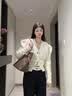 香港真皮女包2025新款百搭真皮大容量子母托特包单肩腋下包购物袋 灰内里有拉链 实拍图