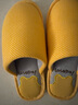 利达妮（TZLDN）日式棉拖鞋女款居家棉女士家居家用秋冬季包头毛布拖鞋 黄色36-37 实拍图