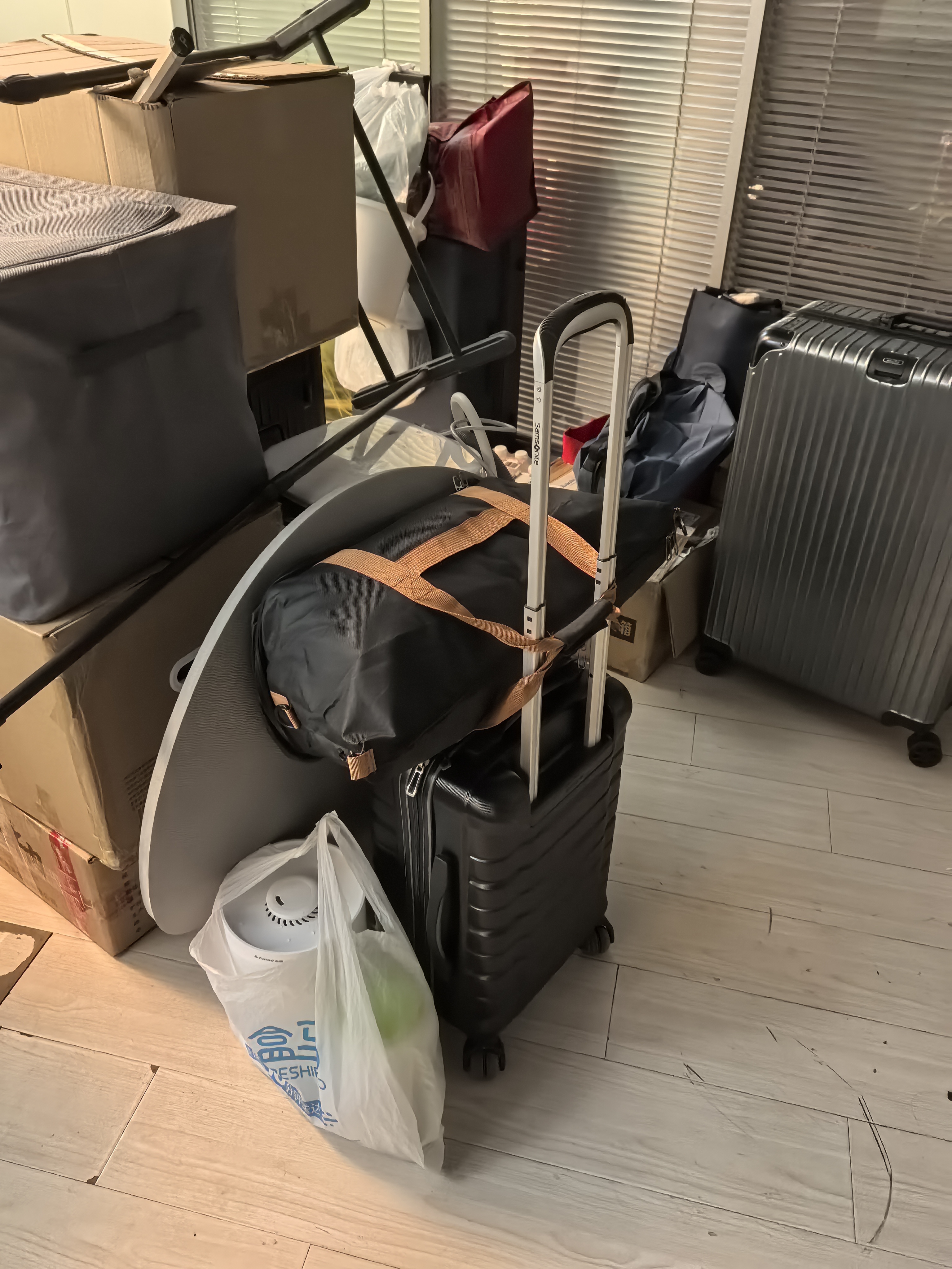 【新秀丽制造商】旅行袋行李包防水收纳包短途轻便出差旅游帆布包 黑色 46*25*28 实拍图