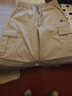 骆驼（CAMEL）直筒梭织工装长裤女防泼水百搭伞兵裤 C24CA6L6619 淡卡其 XL 实拍图