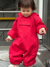 戴维贝拉（DAVE＆BELLA）过年加绒加厚冬季连体衣婴儿衣服新生儿冬季外出服宝宝新年拜年服 红色DB12022-N 80cm （建议身高73-80cm） 实拍图