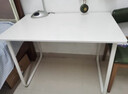 木匠印记实木电脑桌加厚台式家用书桌U型简约办公桌学生学习桌出租房桌子 爆款促销：[升级实木板]奶油白色120cm 实拍图
