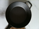 九铸带杉木盖28cm深煎锅铸铁锅平底锅无涂层不粘锅燃气灶电磁炉煎炒锅 实拍图