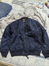 马登工装美式复古MA1飞行员棉服夹克男秋冬加厚棉袄棒球服上衣外套 宝蓝色 XL 实拍图
