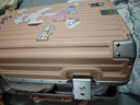 左汀行李箱铝框拉杆箱加厚结实抗压旅行箱登机箱大容量学生密码箱皮箱 茱萸粉 20英寸 ，可登机，适合短途出差 实拍图