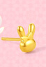 周六福（ZLF） 黄金耳饰女款5G足金生肖兔蝴蝶结耳钉挚爱兔 计价 1.09g 实拍图