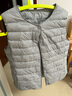 雪中飞经典新款基础舒适轻薄羽绒便捷短款保暖羽绒小马甲轻盈便携舒适 静谧灰|8210-女 S 160/84A 实拍图