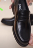 沙驰（SATCHI）男鞋 一脚蹬商务休闲皮鞋男套脚舒适乐福鞋男士皮鞋 40782040Z 黑色 41 欧码（国码42） 实拍图