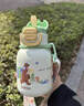 苏泊尔（SUPOR）儿童保温杯男女孩学生水杯水壶316L不锈钢便携吸管杯大容量学饮杯 【背带款】一盖双饮 稚芽绿 500ml 实拍图