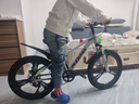 凤凰儿童自行车6-12岁自行车学生12-18岁大童山地自行车双碟刹带减震 银白色-变速一体轮 22寸（适合身高140-155cm） 实拍图
