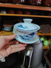 MULTIPOTENT功夫茶具三才盖碗手绘青花山水薄胎瓷泡茶碗礼物礼盒装 实拍图