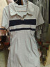 初语撞色条纹短袖polo裙女2024夏季新款复古减龄宽松连衣裙长裙 花灰色 S 实拍图