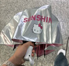心楠三丽鸥HelloKitty雨伞女晴雨两用高颜值可爱学生遮阳伞kt猫太阳伞 红伞柄满印kt猫英文红边伞 8骨 实拍图