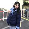 马克华菲假两件格子拼接羽绒棉服男女冬季新款加厚棉衣外套 藏青色 L 实拍图