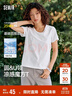 森马（Semir）短袖t恤女短款合体显瘦正肩内搭25夏凉感修身打底衫109325100001 实拍图