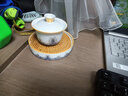 容山堂珐琅彩泡茶杯陶瓷主人杯单杯茶盏公道杯盖碗茶洗功夫茶具壶承茶壶  壶承+盖碗套装-金丝珐琅彩 实拍图