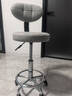 科润吧台椅升降酒吧椅子家用靠背凳前台滑轮椅美容理发座椅实验室转椅 【3级气杆-靠背款】科技布-灰色 顺滑静音万向轮（不磨地板） 实拍图