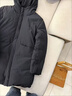 罗蒙断码处理中长款羽绒服男士加厚连帽白鸭绒休闲保暖中年爸爸冬外套 YR7805黑色  2XL (推荐155-175斤) 实拍图
