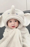 babycare婴儿浴巾暖绒洗澡巾光暖黑科技baby绒带帽斗篷-小粉象105*105cm 实拍图