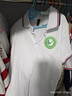 罗蒙男童短袖polo衫校园服饰春夏T恤女童班服 条纹白色短袖POLO衫140 实拍图