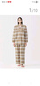 MUJI女式无侧缝法兰绒睡衣女士家居服纯棉冬季套装 薰衣草色格纹5A L 实拍图