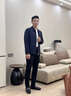罗蒙外套男秋季商务男士翻领行政夹克上衣干部厅局风爸爸装i8藏青XL 实拍图