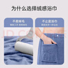 洁丽雅（Grace）浴围男士居家浴袍吸水不易掉毛家用可穿可裹浴巾寝室睡裙 蓝色 实拍图