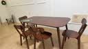 源氏木语 精选实木餐桌现代简约家用饭桌北欧小户型餐厅桌子橡木 【50】橡胶木胡桃色餐桌1.6米+圆弧餐椅*4 实拍图