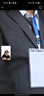 卡度顿西服套装男三件套职业商务小西装正装外套男修身新郎伴结婚礼服 黑色双扣【西服+西裤+衬衫】 3XL 【141-155斤】+8件礼品 实拍图