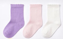 全棉时代儿童袜子婴儿棉袜宝宝新生儿地板袜男女童中长筒袜春夏秋冬 3双装 【中筒】灰紫+浅粉+白色 3条 4-6岁 （15cm） 实拍图