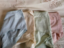 猫人女士内裤女纯棉裆无痕抑菌防螨舒适女式中腰三角裤头4条装 淡蓝+砖红+浅绿+米黄 4条 XL 实拍图