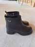 意尔康女靴羊皮粗跟气质通勤及踝靴加绒保暖短靴女 14734W 黑色   39 实拍图
