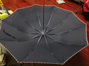 天堂 加大雨伞三折 晴雨两用商务伞经典格纹10骨大雨伞男女 藏青 实拍图