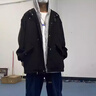 gxmy【四件套】冬季港风加厚假两件毛呢外套男搭配美式百搭编绳裤 黑色外套+黑高领+大绳裤+项链 加 XL (120-135斤) 实拍图