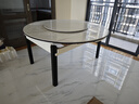 初屋 餐桌 实木岩板餐桌现代简约大理石餐桌椅组合可伸缩折叠吃饭桌子 1.5米黑白色【12MM雪山白】 一桌六椅 实拍图