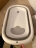iuu婴儿洗澡盆 可折叠宝宝浴盆大号 洗澡神器躺托浴架新生儿童用品 【北欧灰】单盆 材质：FAD食品级材质检测认证 实拍图
