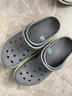 卡骆驰（CROCS）洞洞鞋贝雅卡骆班轻便耐磨一脚蹬休闲鞋|205089 石板灰/青柠绿-0GX 43 (270mm) 实拍图