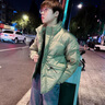 杰逊斯加厚保暖羽绒服男士冬季潮流韩版痞帅立领羽绒外套男装短款羽绒衣 A343-CF86-绿色 M 建议90-115斤 实拍图