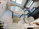 上林春天 岩板餐桌 实木餐桌椅组合现代简约伸缩折叠圆桌吃饭桌子餐厅家具 意大利灰-黑白框架【轻奢皮椅】 1.35m 一桌四椅 实拍图