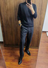 罗蒙西装裤男士春秋季新款高端商务休闲修身直筒裤免烫抗皱职业长裤子 黑色 32 (2尺5) 实拍图