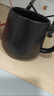 泰禧阁美式黑色马克杯陶瓷家用杯子带盖盖勺ins风小众撞色咖啡杯高颜值 黑银-天籁杯（配勺+手机底座） 实拍图